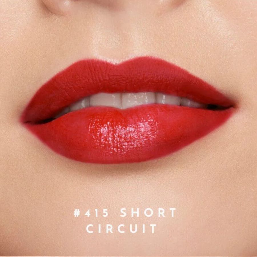 Son Shiseido TechnoSatin Gel #415 Short Circuit - đỏ ánh cam, mini.