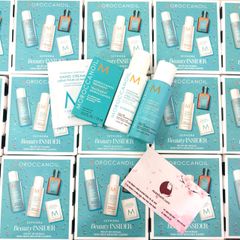 Giftset Moroccanoil tinh dầu phục hồi tóc, tặng kèm bộ dầu gội và xả mini.