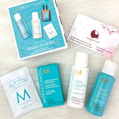 Giftset Moroccanoil tinh dầu phục hồi tóc, tặng kèm bộ dầu gội và xả mini.