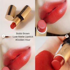 Son Bobbi Brown Luxe Matte Lipstick lì mịn, lâu trôi #529 Golden Hour - Đỏ ánh cam (HOT)