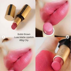 Son Bobbi Brown Luxe Matte Lipstick lì mịn, lâu trôi #313 Big City - Hồng Hoa (HOT)