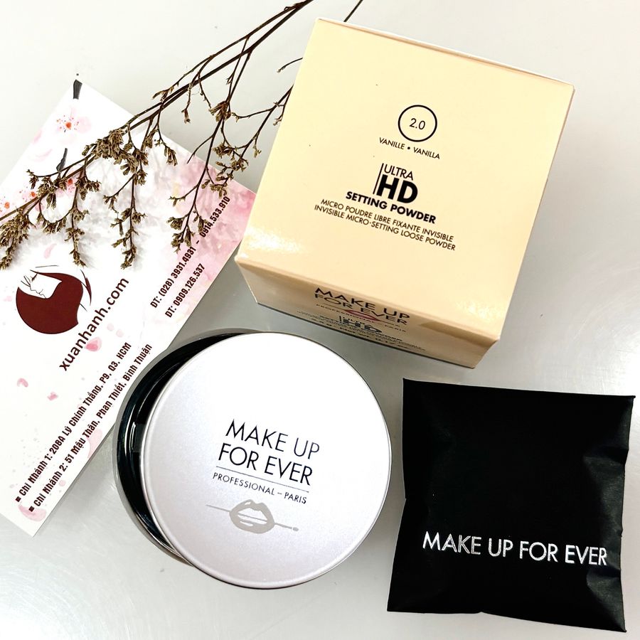Phấn phủ bột Make Up For Ever Ultra HD Setting Powder kiềm dầu, mịn da, #2.0 - sáng tự nhiên.