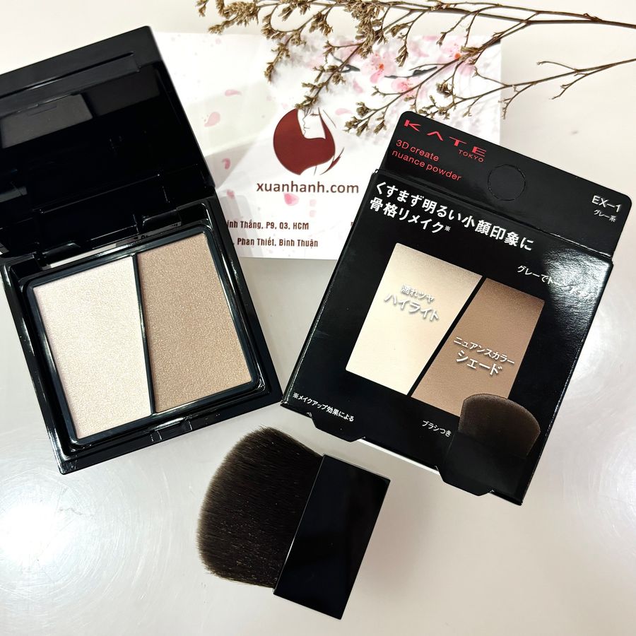 Phấn tạo khối và highlight Kanebo Kate 3D Create, màu cơ bản, kèm cọ cực tiện. 