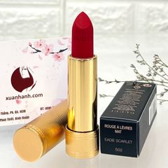 Son Gucci Rouge À Lèvres Mat # 502 Eadie Scarlete - đỏ hồng lạnh kiêu kỳ.