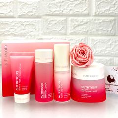 Set Estee Lauder Nutritious See The Glow sáng căng mịn da, thu nhỏ lỗ chân lông.