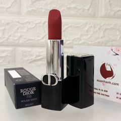 Son Dior Rouge Velvet nhung mịn lì, lâu trôi, #755 Saga - đỏ mận cuốn hút (NEW)