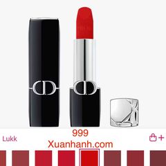 Son Dior Rouge Velvet nhung mịn lì, lâu trôi, #999 - đỏ cổ điển đẳng cấp (NEW)