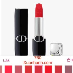 Son Dior Rouge Velvet  nhung mịn lì, lâu trôi, #760 Favorite - đỏ hồng cổ điển