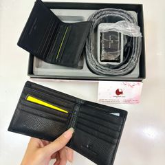 Bộ thắt lưng và ví da nam Valentino Creation 3 món da thật (LIMITED)