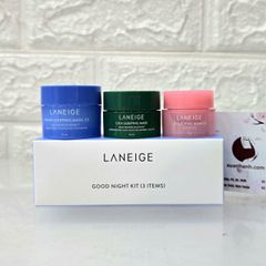 Combo 3 mặt nạ ngủ Laneige Good Night Kit cho mặt và môi dùng nhanh