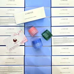 Combo 3 mặt nạ ngủ Laneige Good Night Kit cho mặt và môi dùng nhanh
