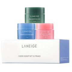 Combo 3 mặt nạ ngủ Laneige Good Night Kit cho mặt và môi dùng nhanh