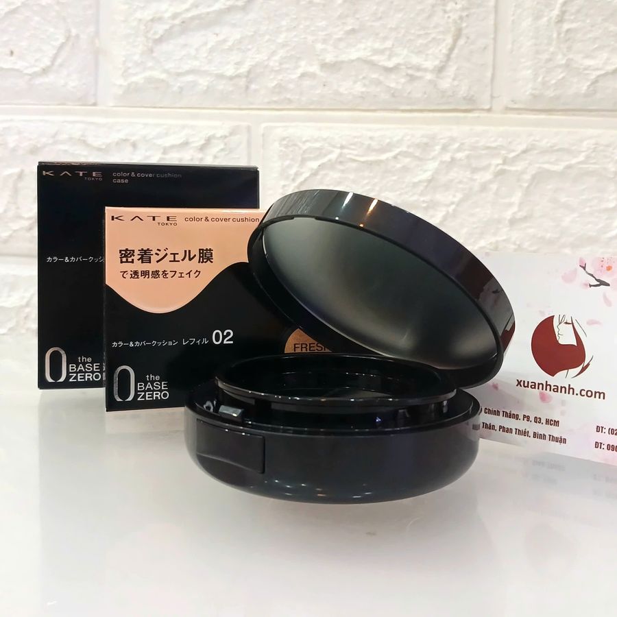Phấn nước Cushion Kanebo Kate Color & Cover SPF50+ chống nắng, làm đẹp, hộp và lõi. 