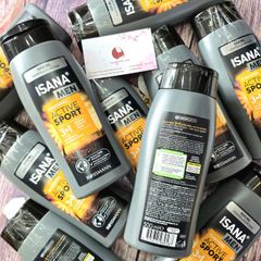 Tắm gội nam Isana Men 3in1 Active Sport mùi hương độc lạ, thơm lâu - Hàng nội địa Đức 500ml