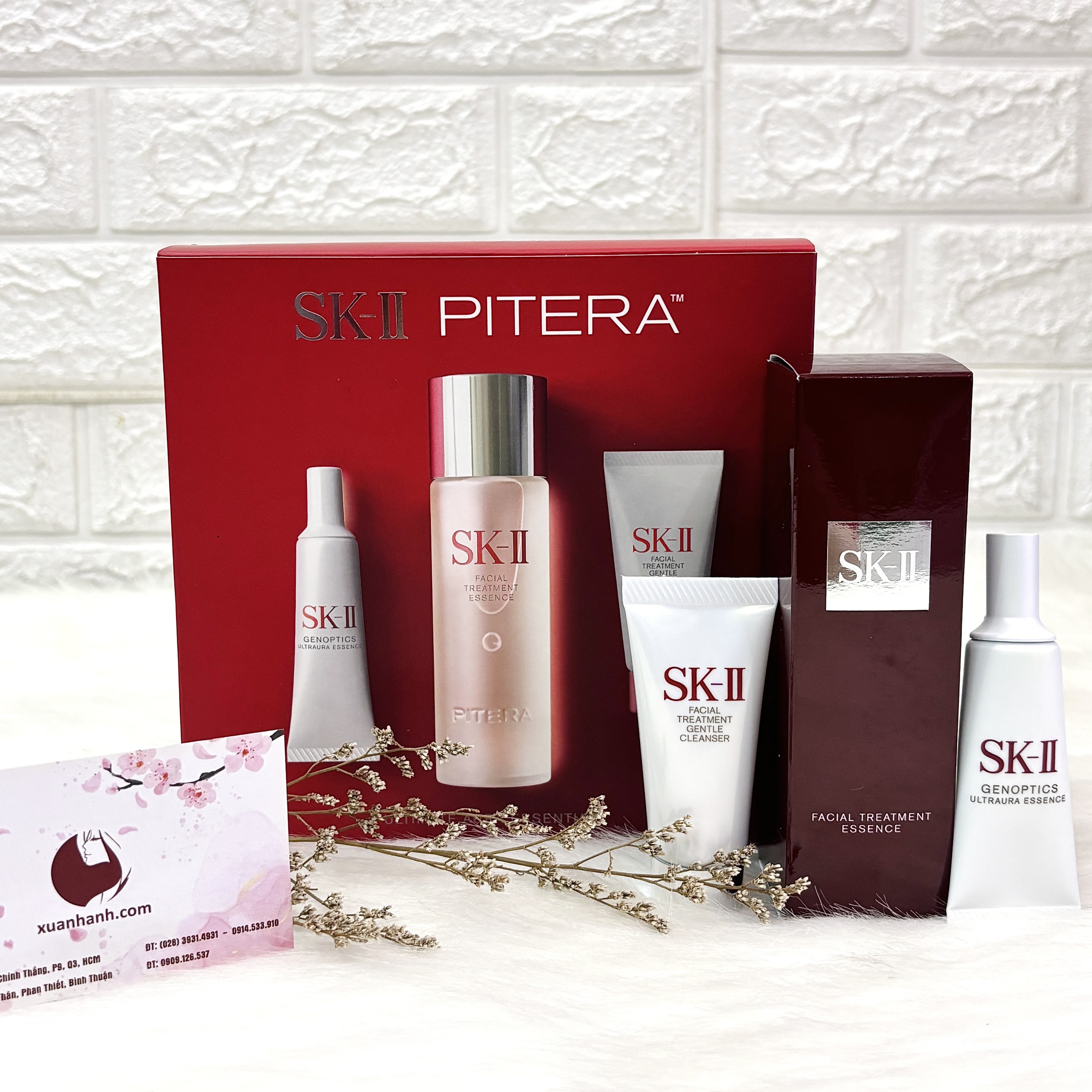 Set SKii Pitera Ultimate Aura Essentials 3 món trắng sáng, căng