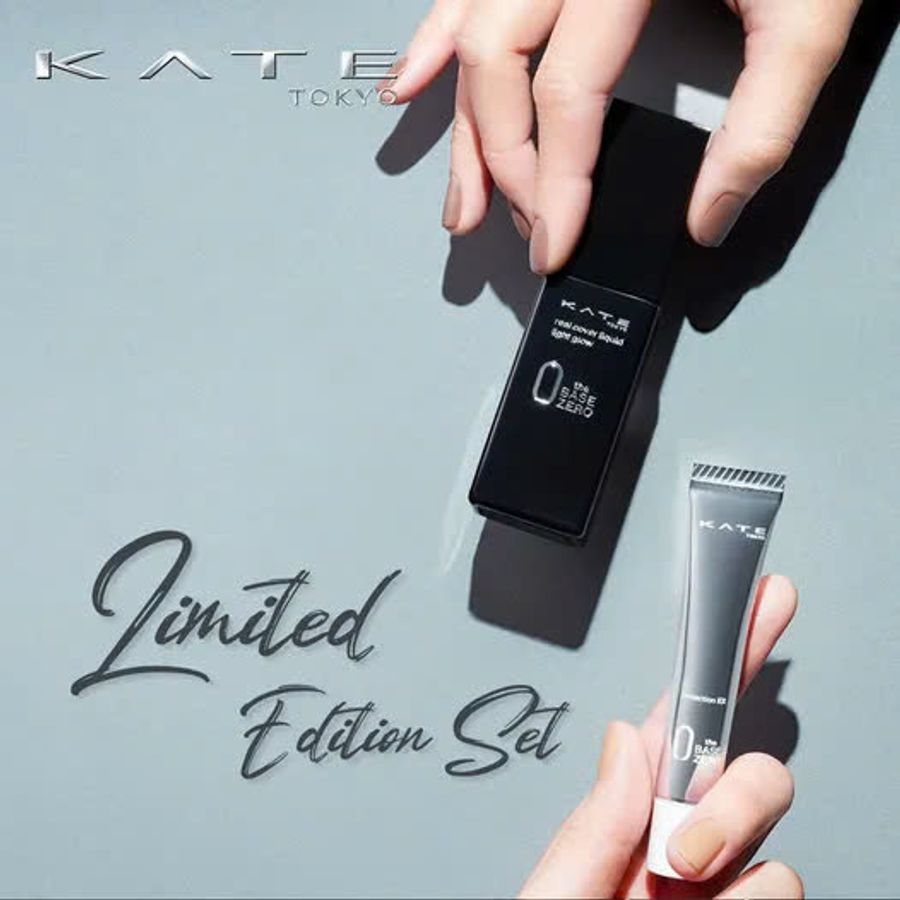 Set kem nền Kanebo Kate Light Glow che phủ tốt và căng mướt da, #02 sáng ánh hồng (Limited)