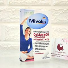 Canxi Mivolis Calcium 600+D3+K hỗ trợ khung xương, kích chiều cao cho trẻ. 