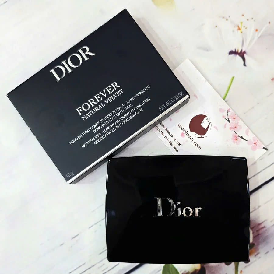 Phấn phủ Dior Forever Natural Velvet kiềm dầu, kháng nước, tone 1N sáng hồng - 10g