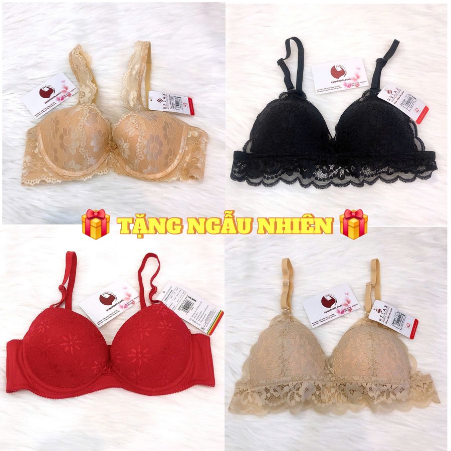 Áo ngực Nữ Relax - RTB2028 mút dày phối ren, nâng ngực sexy size A75 - MUA 1 TẶNG 1