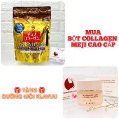 Bột Collagen Meji Amino Premium cao cấp săn chắc và tăng độ đàn hồi da - TẶNG 1 DƯỠNG MÔI KLAVUU
