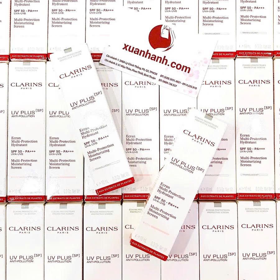 Kem chống nắng Clarins Protection SPF50 thoáng nhẹ và sáng đều màu, #Rose 10ml