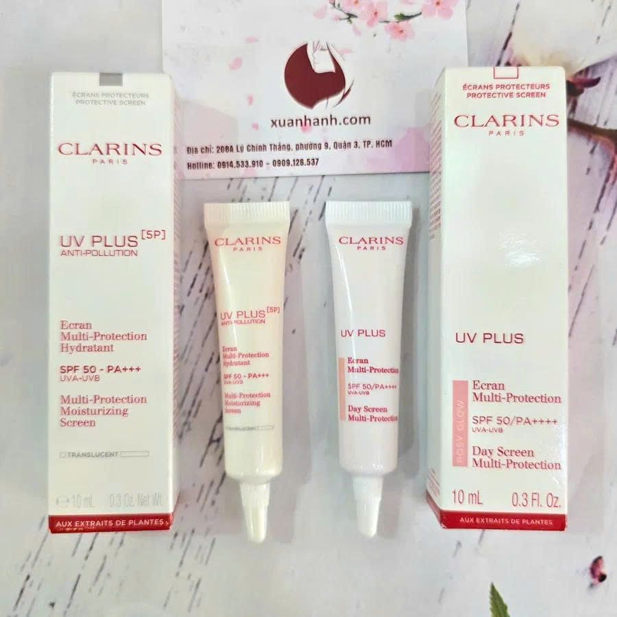 Kem chống nắng Clarins Protection SPF50 thoáng nhẹ và sáng đều màu, #Rose 10ml