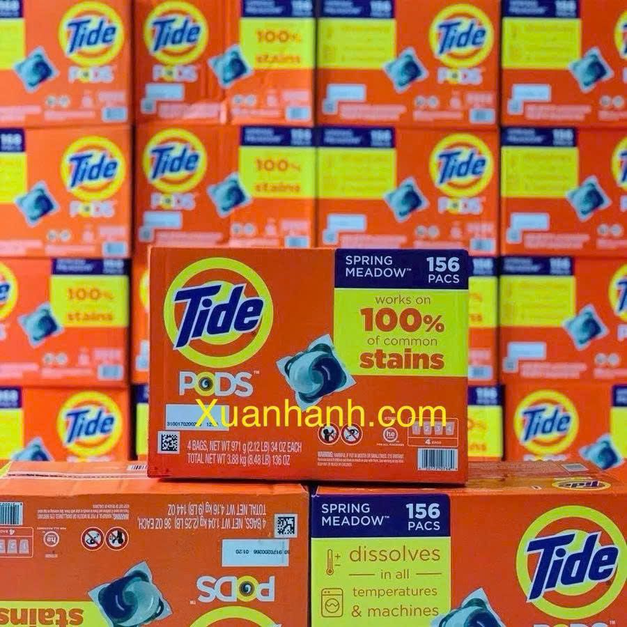 Viên giặt xả Tide Pods 3in1 Spring Mỹ 39 viên - giặt sạch, thơm lâu, mềm vải