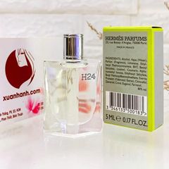 Nước hoa Hermes Parfums H24 tươi mới, sang trọng và hiện đại - EDT, 5ml (Hộp cổ điển) 
