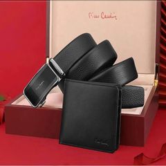 Bộ thắt lưng và ví da nam Pierre Cardin lịch lãm, sang trọng #Da trơn