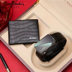 Bộ thắt lưng và ví da nam Pierre Cardin lịch lãm, sang trọng #Đá xanh