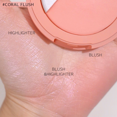 Phấn má hồng 3CE Blushlighter bắt sáng, siêu xinh #Coral Flush - cam san hô trẻ trung