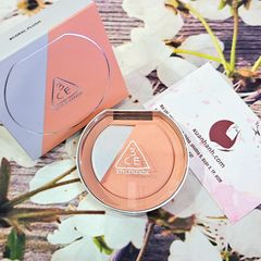 Phấn má hồng 3CE Blushlighter bắt sáng, siêu xinh #Coral Flush - cam san hô trẻ trung