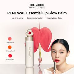 Son dưỡng The Whoo Lip Glow căng mọng, 33 Petal Pink - hồng cam đào, tặng kèm 2BB lớn. 