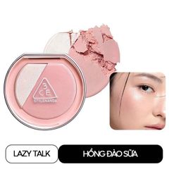 Phấn má hồng bắt sáng 3CE Blushlighter, #Lazy Talk - hồng đào nữ tính