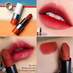 Son Hermes Rouge Matte Lipstick #76 Rouge Cinabre - đỏ đất cuốn hút, thời thượng.
