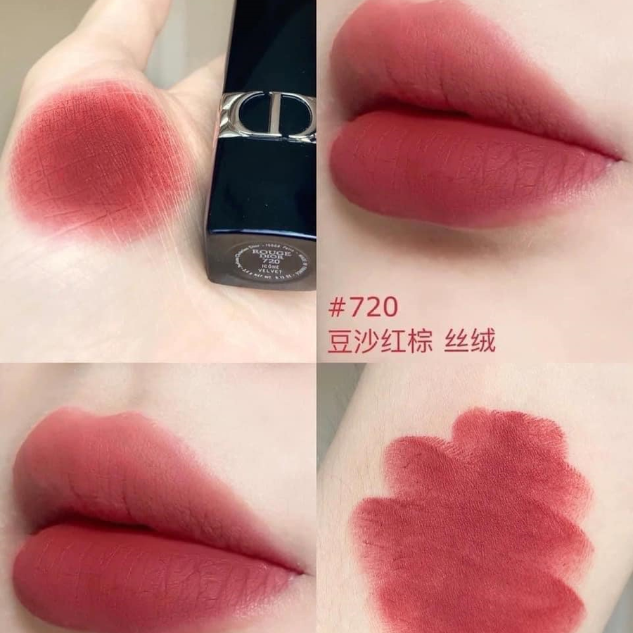 Son Dior Rouge Velvet nhung mịn lì, lâu trôi, #720 - hồng gỗ cuốn hút (NEW)