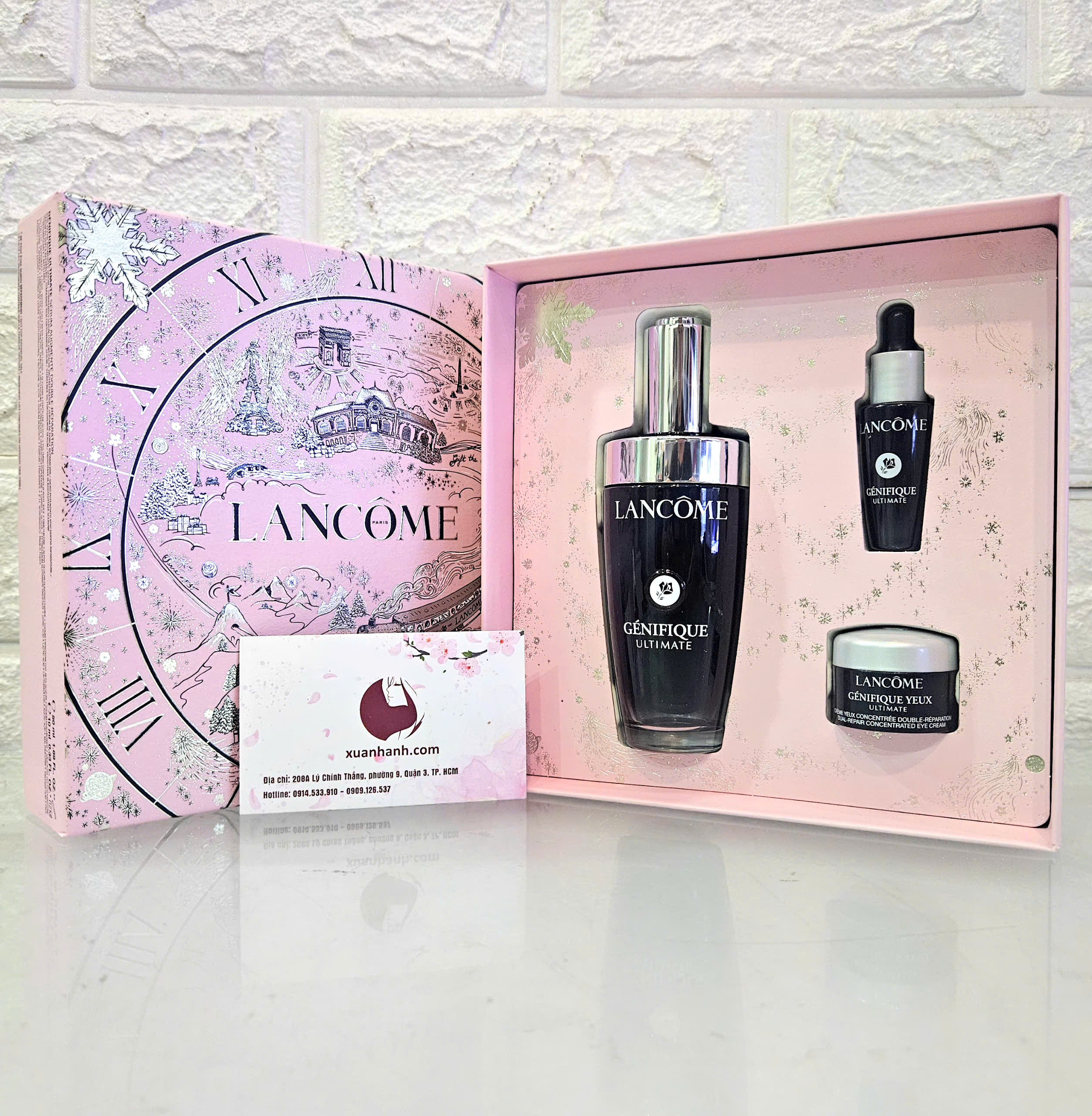 Set serum Lancome Genifique Ultimate phục hồi tối ưu, trẻ hóa da