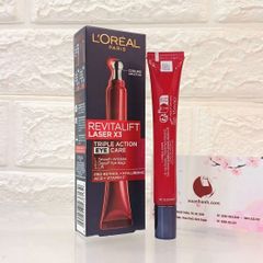 Kem dưỡng mắt L'oreal Revitalift Laser X3 - trị nhăn và nâng cơ chuyên dụng, 15ml (new)