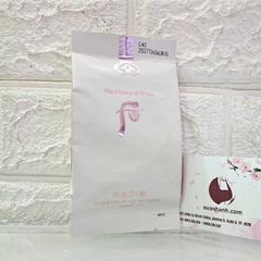 Refill cushion The Whoo Radiant White Tone Up che phủ tốt và sáng nâng tone mịn da.