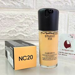 Kem nền Mac Studio Fix Fluid SPF15 lì mịn, che phủ, kìm dầu tốt #NC20 tự nhiên (New)