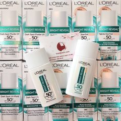 Kem chống nắng L'oreal Bright Reveal Glow Fluid SPF50 căng da trẻ hoá, 50ml