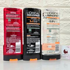 Tắm gội nam L’oreal Men Expert 5in1 Hydra Energetic kháng khuẩn, mát lạnh (màu trắng) - 400ml
