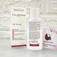 Kem chống nắng Clarins UV Plus SPF50/PA++++, nâng tone sáng hồng tự nhiên, #Rosy - 50ml