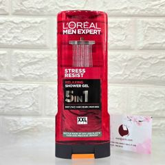 Tắm gội nam L’oreal Men Expert 5in1 Stress Resist thư giãn, giảm stress (màu đỏ) - 400ml