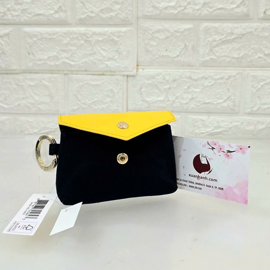 Túi cầm tay Estee Lauder phối da mềm màu vàng độc đáo, lạ mắt (11x7x3)cm