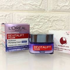 Kem dưỡng đêm L'oreal Revitalift Filler Hyaluron căng mịn và trẻ hóa da chuyên sâu, 50ml (New)