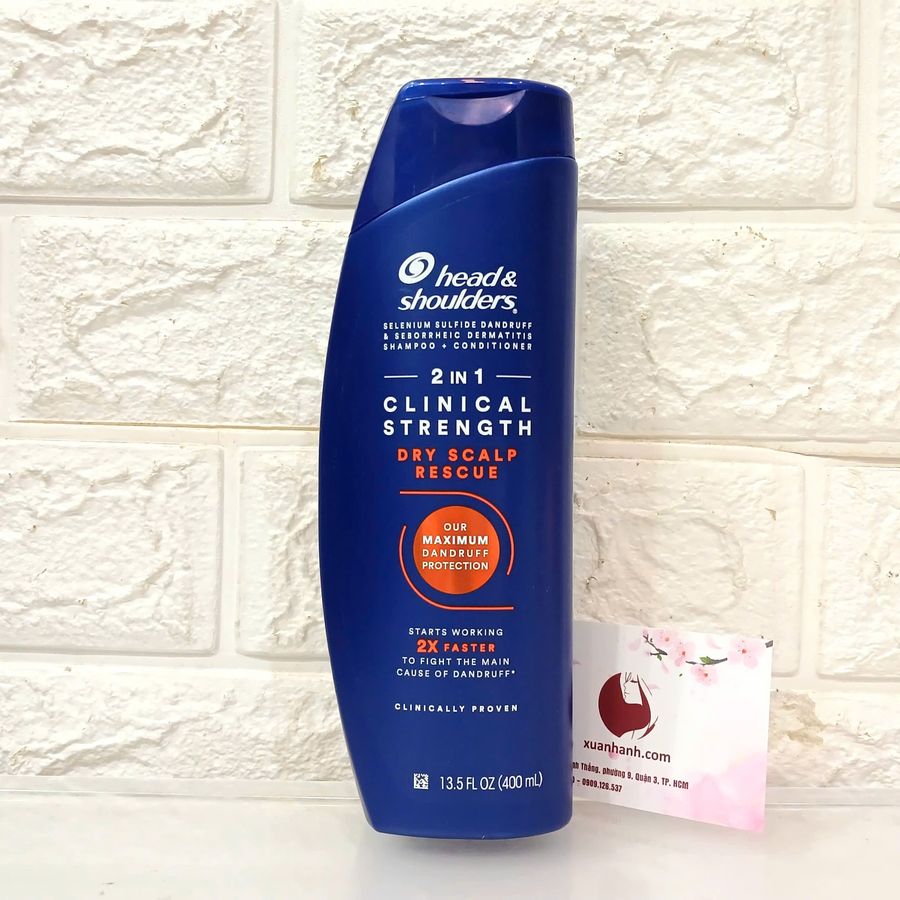 Gội xả 2in1 Head & Shoulders Clinical Strength 2X Faster, đặc trị gàu ngứa 400ml #Cam