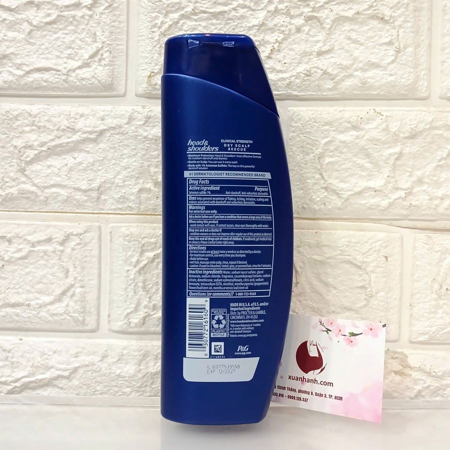 Gội xả 2in1 Head & Shoulders Clinical Strength 2X Faster, đặc trị gàu ngứa 400ml #Cam