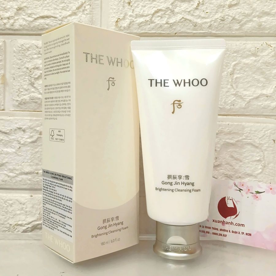 Sữa rửa mặt The Whoo Gong Jin Hyang Brightening sạch sâu và tươi sáng da, 180ml