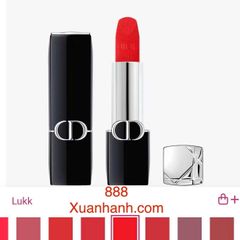 Son Dior Rouge Velvet nhung mịn lì, lâu trôi, #888 - Strong Red cam đỏ rực rỡ (NEW)